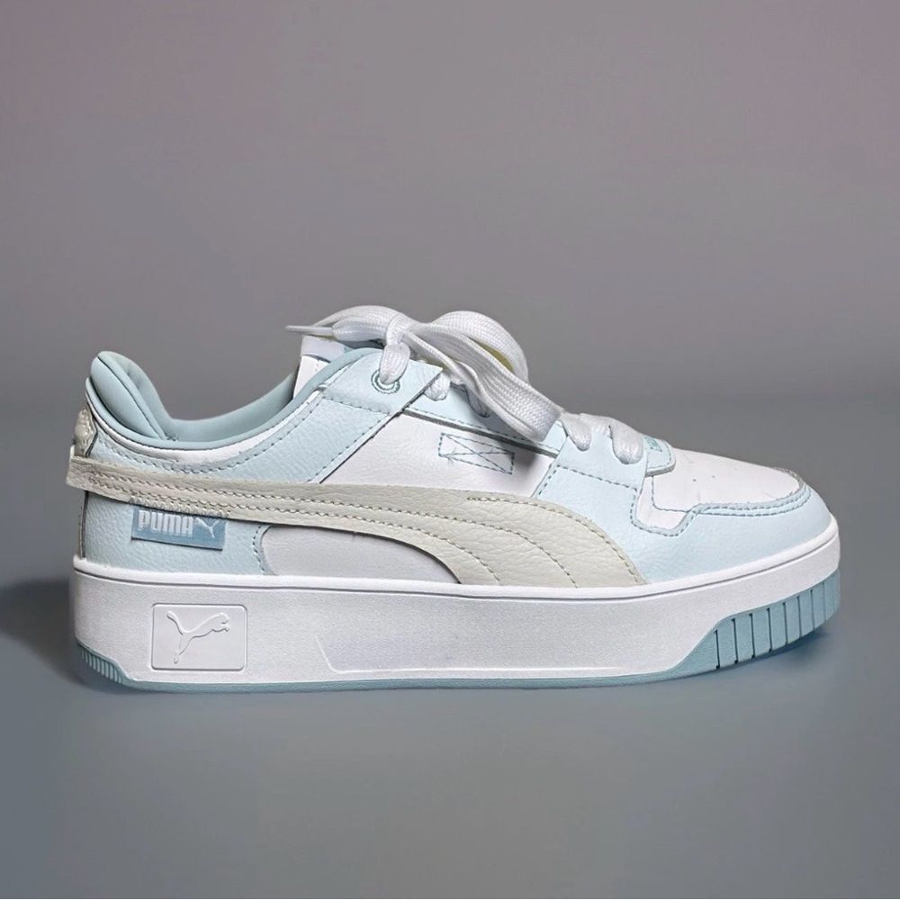 Puma Carina Street Women's White/Baby Blue 1.5" Platform Sneakers Size 8